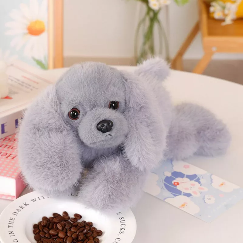 LEAN TOYS Λούτρινο σκυλί Cocker Spaniel με βαριά πόδια, γκρι, 30 cm