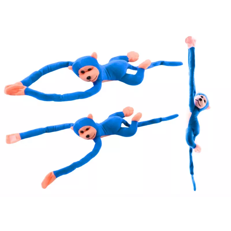 LEAN TOYS λούτρινο μαϊμού μασκότ με ήχο, μπλε 80 cm