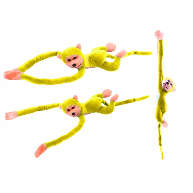 LEAN TOYS Λούτρινη μαϊμού μασκότ με ήχο, κίτρινο 80 cm