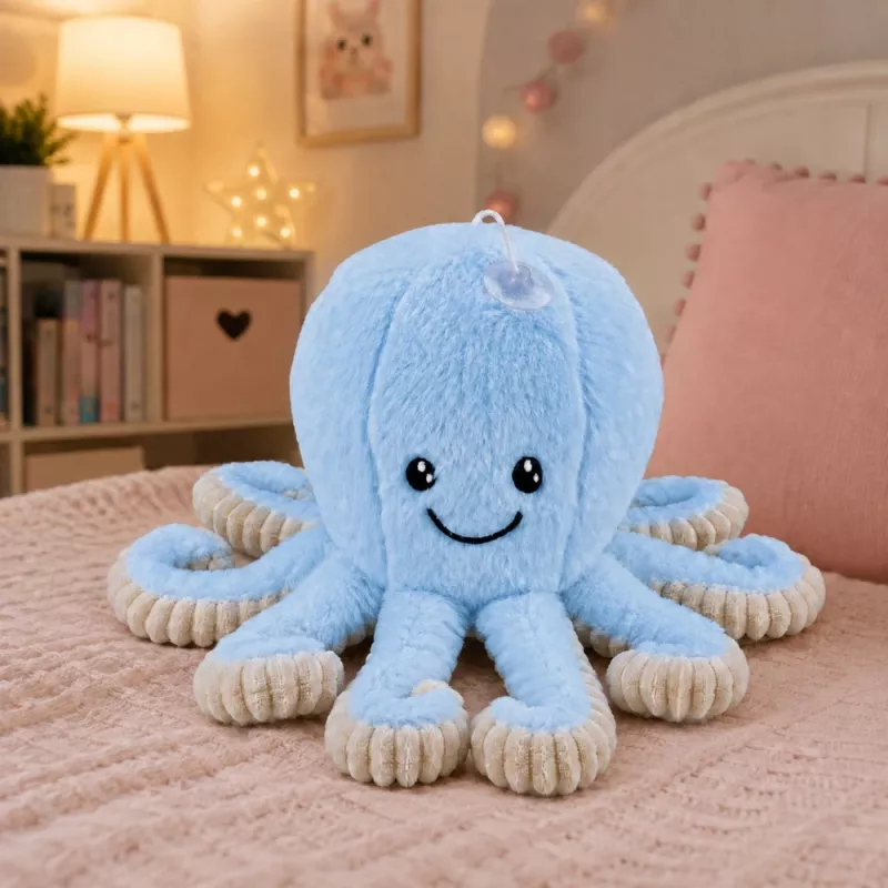 LEAN TOYS Πλούσιο Χταπόδι με Βεντούζα, Μπλε, 16 cm