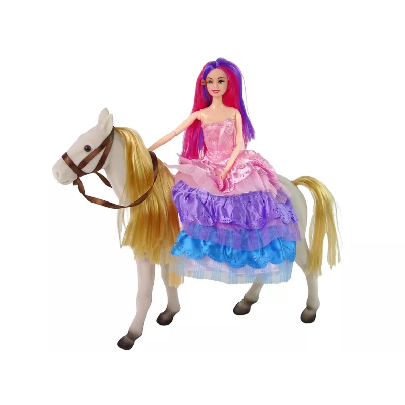 LEAN TOYS Κούκλα Πριγκίπισσα με Λευκό Πόνυ Φιγούρες Αξεσουάρ