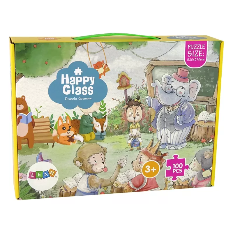 LEAN TOYS Παζλ Σχολείο για Ζώα 100 Τεμάχια