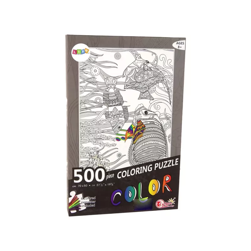 LEAN TOYS Παζλ για Χρωματισμό 500 Τεμάχια Ψάρια Ωκεανός