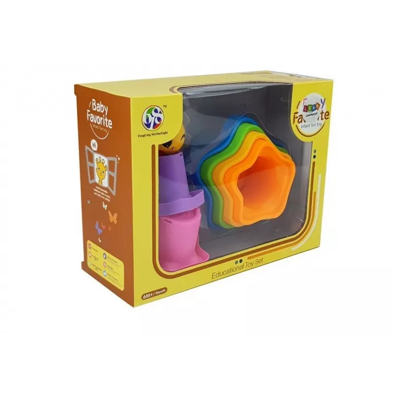LEAN TOYS Πυραμιδικά ποτηράκια για μωρά Asterisks