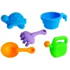 LEAN TOYS Τραπέζι Αμμοδόχου με Καλούπια, Φτυάρι, Τσουγκράνα και Σύννεφο - Πολύχρωμο