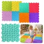 LEAN TOYS Αισθητηριακό Παζλ Πλακίδια Διάφορες Δομές Χρώματα 24,5 cm 10 τεμ.