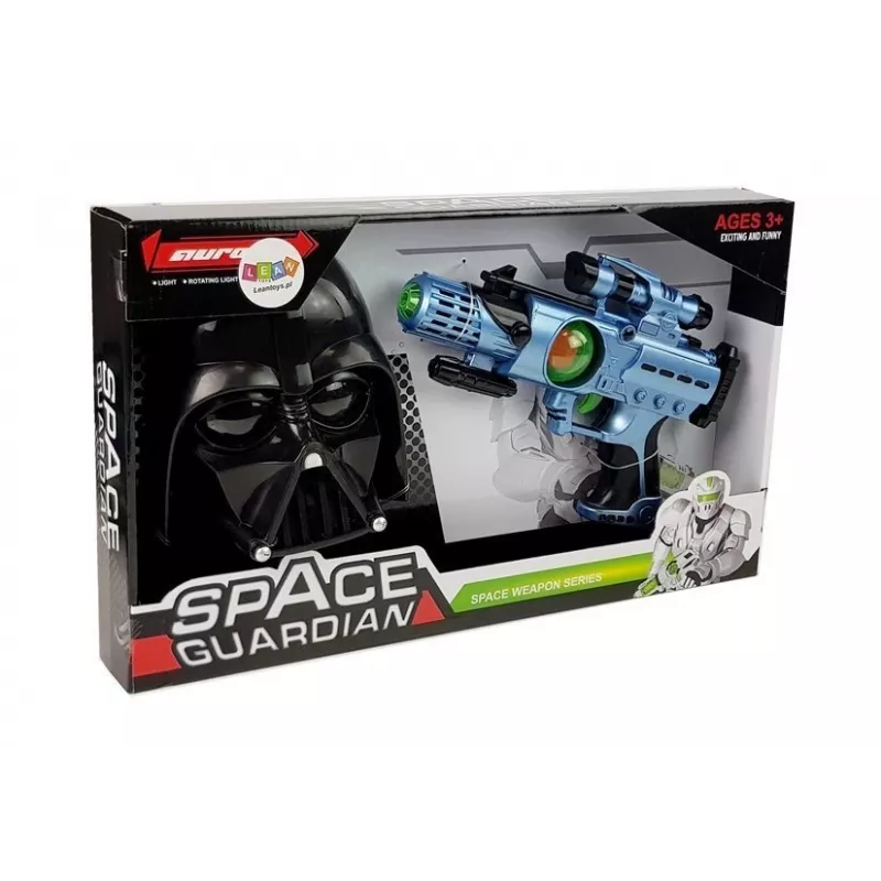 LEAN TOYS Σετ Πιστόλι Λέιζερ Space Warrior Μάσκα με Φώτα και Ήχους