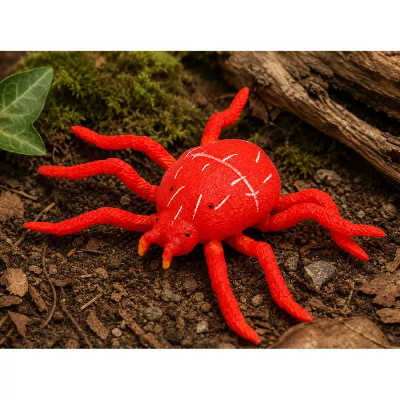 LEAN TOYS Spider Red λαστιχένια φιγούρα stretchable ρεαλιστική 12 cm