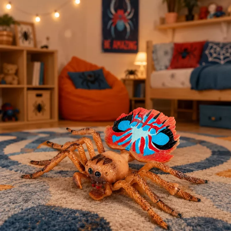 LEAN TOYS Spider Tarantula λαστιχένια φιγούρα stretchable ρεαλιστική 12 cm