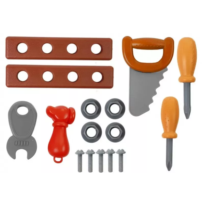 LEAN TOYS σετ εργαλείων σε τροχήλατη βαλίτσα συνεργείο πριόνι κατσαβίδι