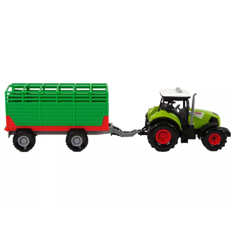 LEAN TOYS Τρακτέρ με ρυμουλκούμενο αγροτικό αυτοκίνητο