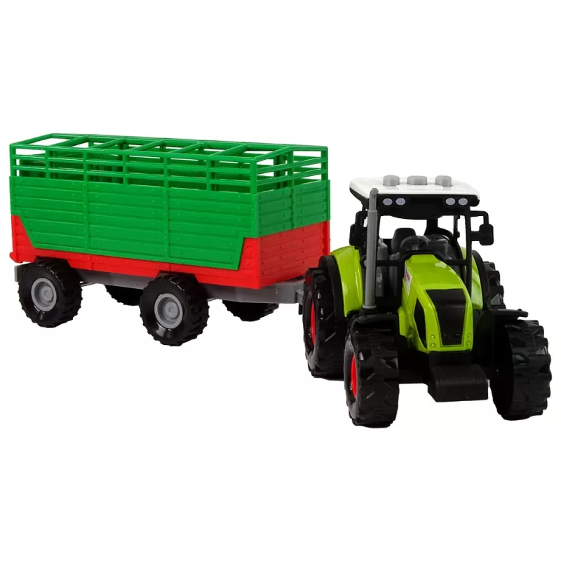 LEAN TOYS Τρακτέρ με ρυμουλκούμενο αγροτικό αυτοκίνητο