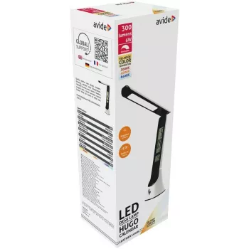 Avide LED Φωτιστικό τραπεζιού Hugo μαύρο/λευκό 6W ημερολόγιο