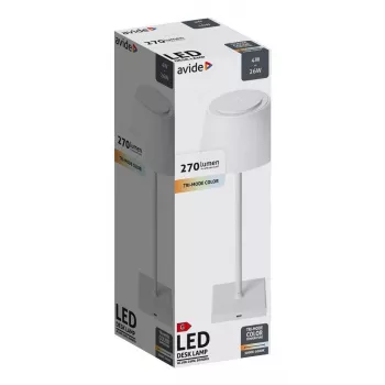 Avide LED επιτραπέζιο φωτιστικό, USB, 4 W, 3 βαθμίδες θερμοκρασίας φωτός, Λευκό