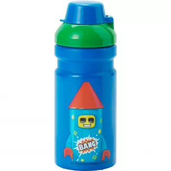 LEGO Παγούρι FIREWORK GUY, 390 ml, μπλε, σιλικονούμενο στόμιο με ημιδιαφανές καπάκι, PP/σιλικόνη, 1 τεμ. (40560800)