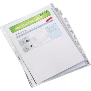 LEITZ A4 10-θέσια Ευρετήρια, διαφανές πολυπροπυλένιο, ανοιχτά πάνω, με γλωττίδες σήμανσης 4754-00-03
