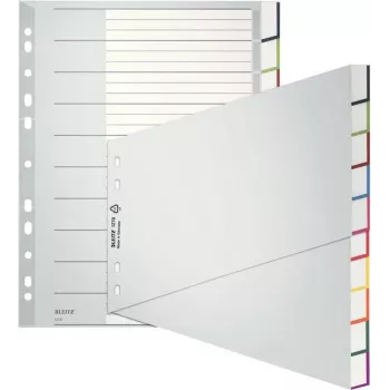 Leitz A4 Λευκά Διαχωριστικά, Πολυπροπυλένιο, Γκρι, 10 τεμ., Οικουμενική Διάτρηση 1270