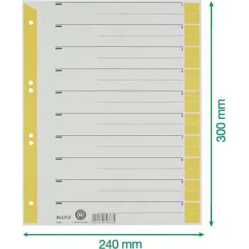 LEITZ A4 Διαχωριστικά φύλλα κίτρινα 160 g/m² συσκευασία 25 τεμ. 16523015