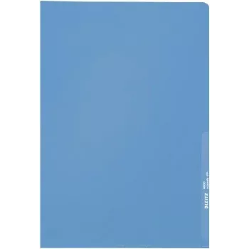 LEITZ Standard A4 θήκη εγγράφων, πολυπροπυλένιο, με υφή, μπλε, 0,13 mm, ανοιχτή πάνω και στο πλάι, ασφαλής για έγγραφα, με εγκοπή αντίχειρα 4000-00-35