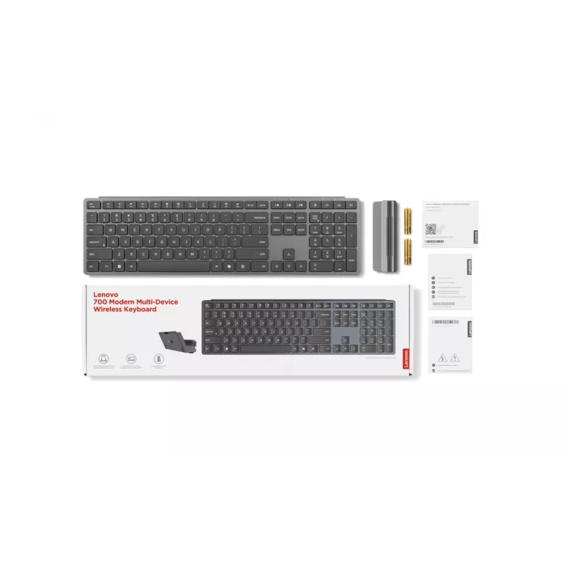 Lenovo 700 Modern Multi-Device ασύρματο πληκτρολόγιο λιθουανικό Luna Grey
