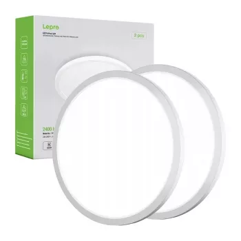 LEPRO 1500039-DW-EU-2 Φωτιστικό Οροφής, 24W, 2400 lm, Συσκευασία 2 τεμ.