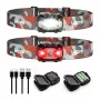LEPRO 320023-2 USB Επαναφορτιζόμενο LED φακός κεφαλής, 300 Lumen, 6 λειτουργίες, IPX4, συσκευασία 2 τεμ.