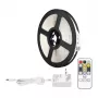 LEPRO PR410049-DWW-EU ταινία LED RGB, 5m, 150 LED, τηλεχειριστήριο IR 24 πλήκτρων, dimmable, αυτοκόλλητη, 12V, εσωτερικού χώρου