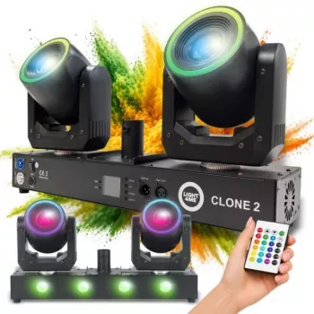 LIGHT4ME CLONE 2 3-σε-1 Συσκευή πολλαπλών εφέ φωτισμού - Derby, Strobe, Laser με DMX και τηλεχειριστήριο IR