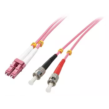 LINDY 15m LC σε ST OM4 Multimode Duplex Καλώδιο patch οπτικών ινών, LSZH, Βιολετί 46355