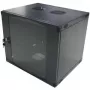 LogiLink Θήκη τοίχου 19 ιντσών Μονοκόμματη 9U, Flat-Pack, Μαύρο