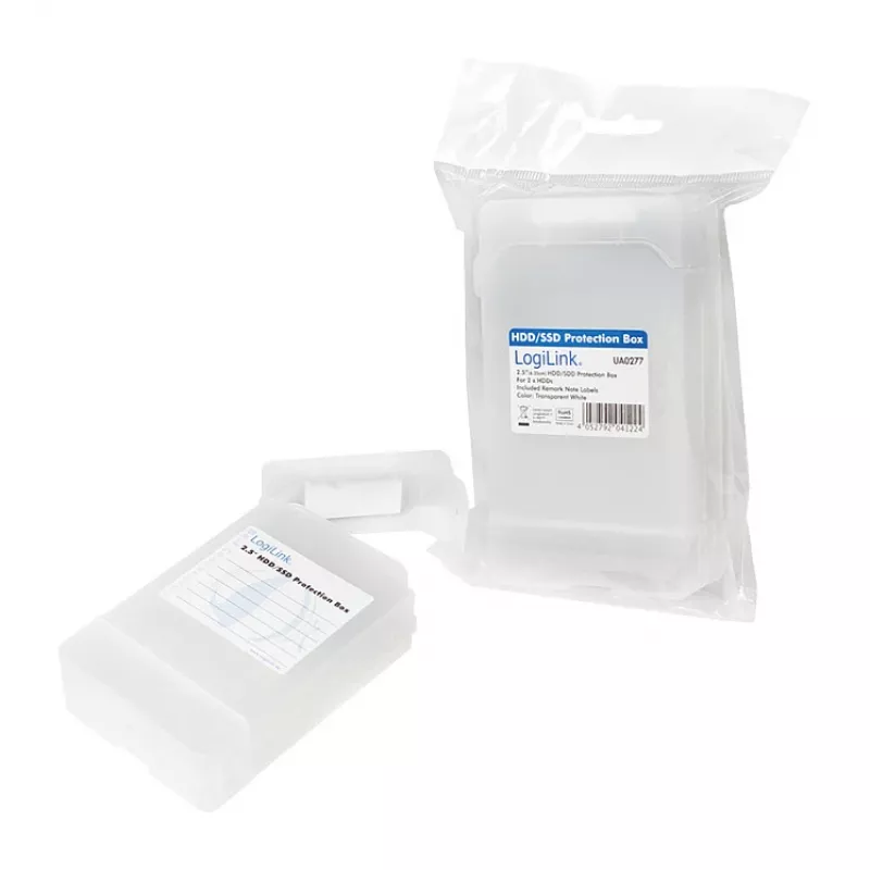 LogiLink Θήκη προστασίας HDD 2.5 ιντσών για 2 HDD/SSD, Λευκό