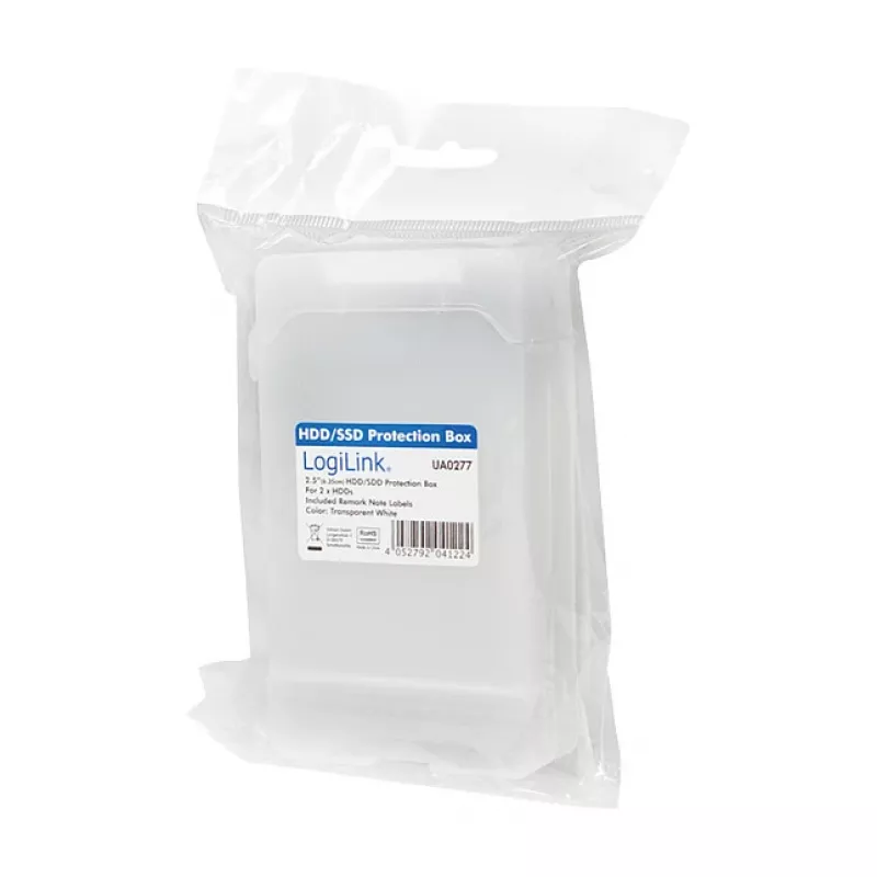LogiLink Θήκη προστασίας HDD 2.5 ιντσών για 2 HDD/SSD, Λευκό