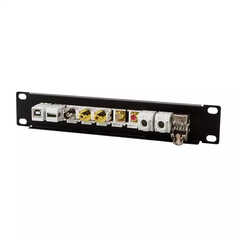 LogiLink ACT108 10-Port Keystone Patch Panel, 10-Inch Rack, 1U, Μαύρο