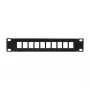 LogiLink ACT108 10-Port Keystone Patch Panel, 10-Inch Rack, 1U, Μαύρο