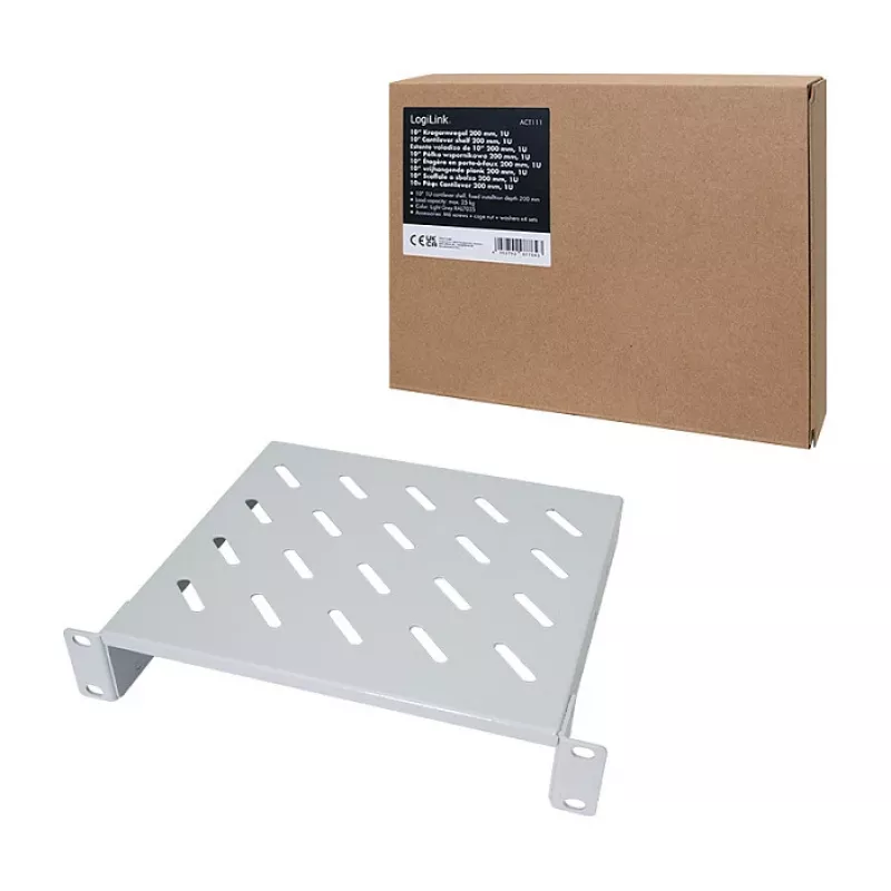 Logilink ACT111 Ράφι ράφι 200 mm 1U Γκρι Επίπεδο rack