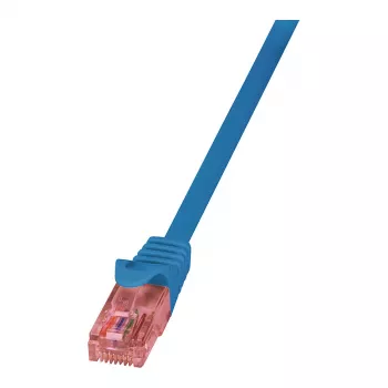 LogiLink Cat.6 U/UTP καλώδιο patch καθαρού χαλκού, 0,25m, μπλε, PrimeLine