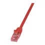 LogiLink Cat.6 U/UTP Καλώδιο patch, χαλκός, κόκκινο, 0,5 m, PrimeLine