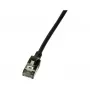 LogiLink Καλώδιο patch Cat.6A S/FTP SlimLine, TPE, μαύρο, 0,5 m