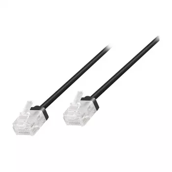 LogiLink Cat.6A U/UTP Slim High-Flex Καλώδιο Patch, 15 m, μαύρο, διάμετρος 2,8 mm, εύκαμπτο & μαλακό καλώδιο - 1 τεμ. (CQ3103U)