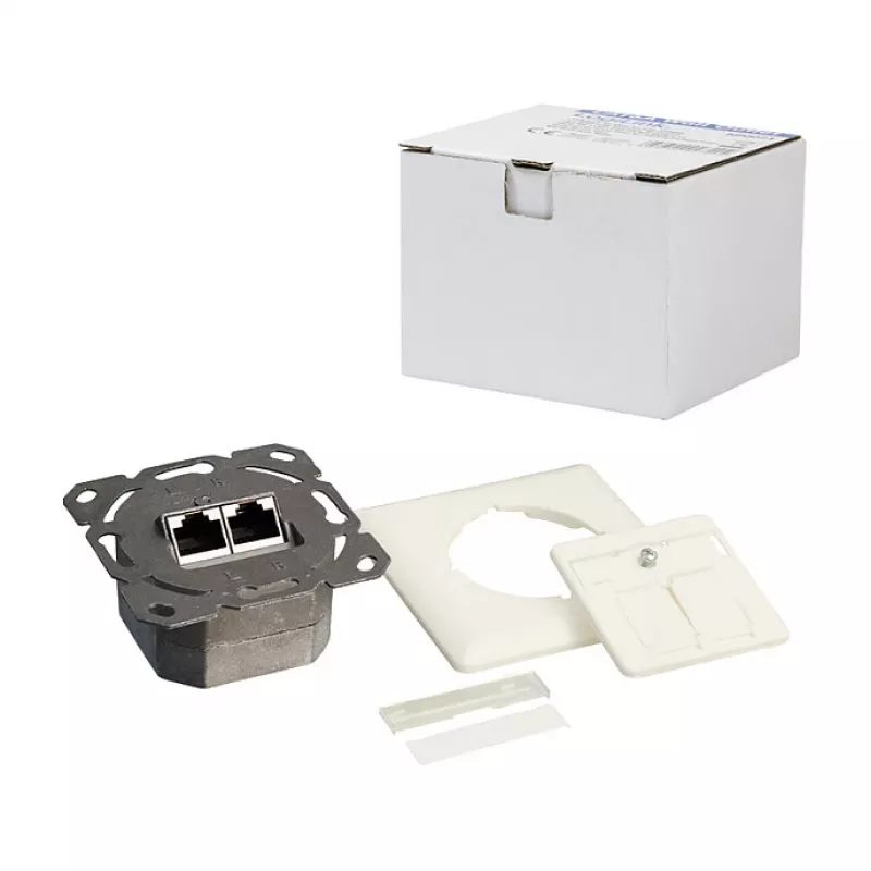 LogiLink DSIT χωνευτή πρίζα Cat. 6a θωρακισμένη 2 θυρών RJ45 εκρού