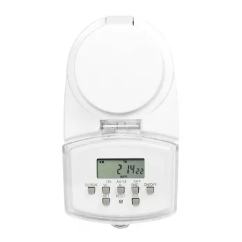 LOGILINK ET0008 Εξωτερικός ψηφιακός χρονοδιακόπτης - IP44, 10 προγράμματα ON/OFF, 16A/3680W, Schuko (Type F), Μαύρο/Γκρι