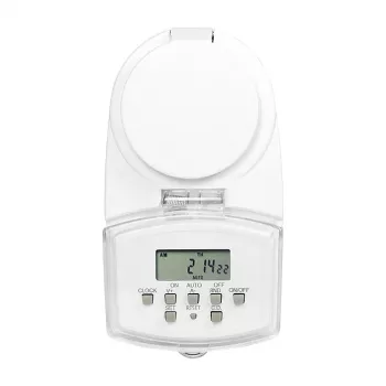 LOGILINK ET0008 Εξωτερικός ψηφιακός χρονοδιακόπτης - IP44, 10 προγράμματα ON/OFF, 16A/3680W, Schuko (Type F), Μαύρο/Γκρι