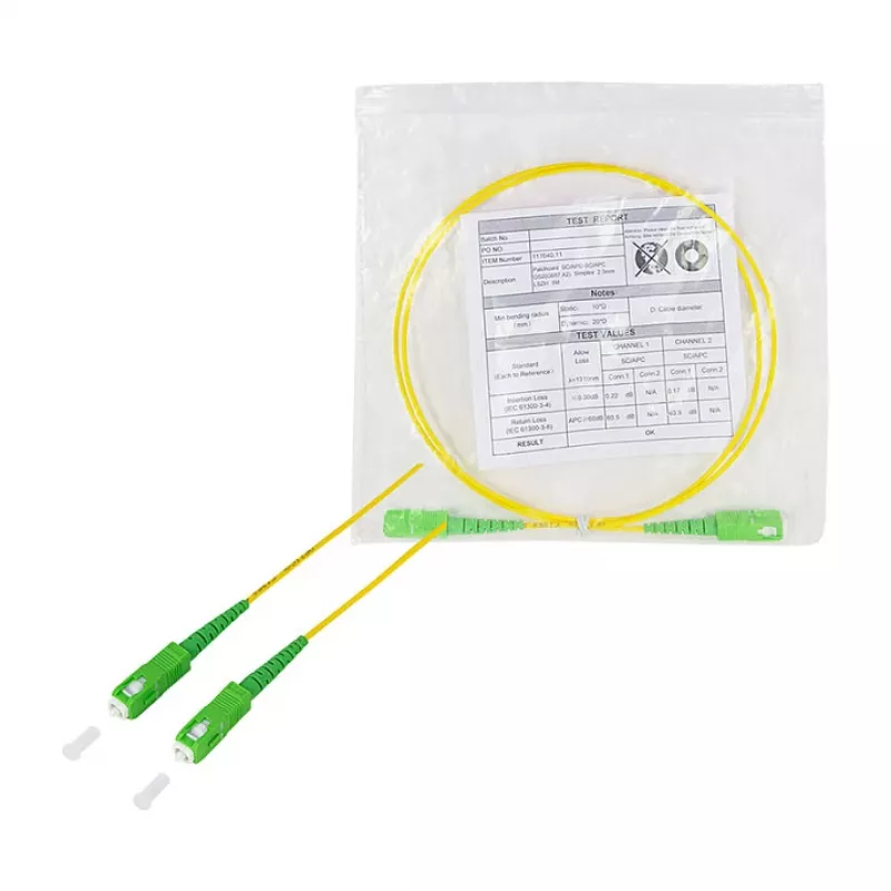 LogiLink Καλώδιο Patch Οπτικών Ινών – Simplex, OS2 SM G.657.A2, SC/APC σε SC/APC, 1 m, Κίτρινο