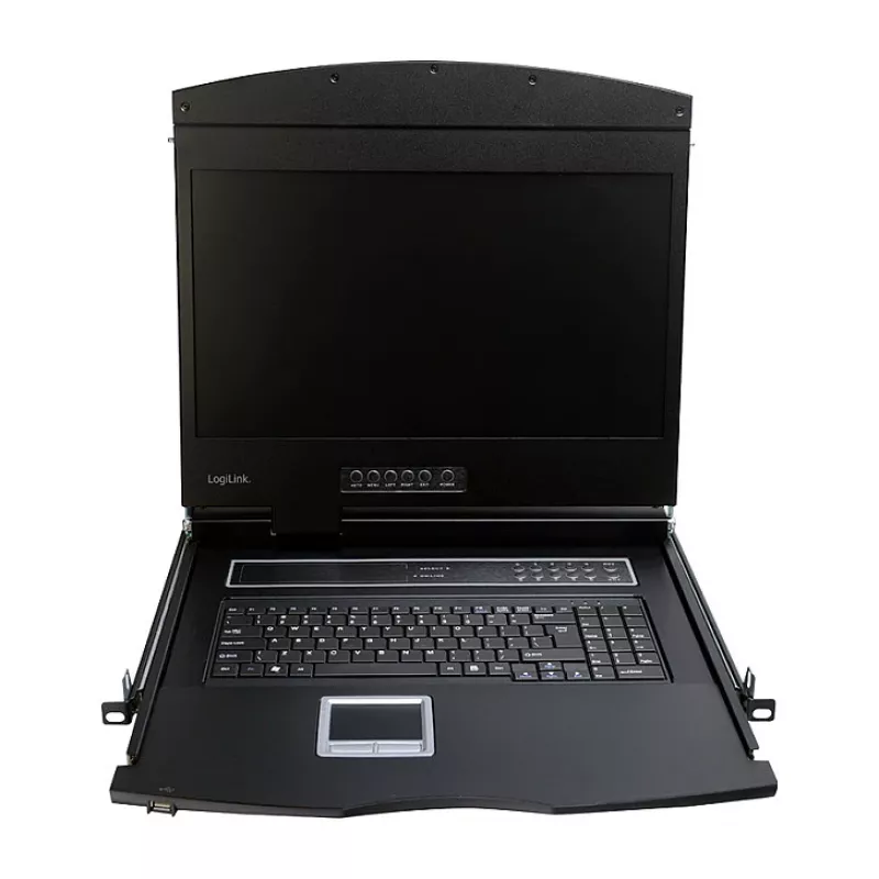 LOGILINK LC902GE Κονσόλα KVM με οθόνη LCD 19 ιντσών, VGA, γερμανικό πληκτρολόγιο