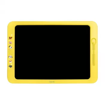 LogiLink LCD tablet σχεδίασης 19 cm, κίτρινο – επαναχρησιμοποιήσιμος πολύχρωμος πίνακας ζωγραφικής με λειτουργία σβησίματος και κλειδώματος