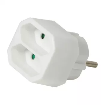 LogiLink LPS218 Αντάπτορας πρίζας Euro με 2 πρίζες, λευκός