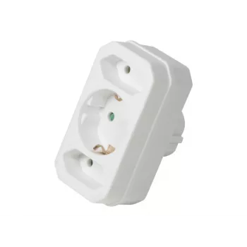 LogiLink LPS221 προσαρμογέας Schuko σε 2x Euro + 1x υποδοχή Schuko, λευκό, 16 A, 250 V, 3680 W, παιδική προστασία