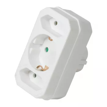 LogiLink LPS221 προσαρμογέας Schuko σε 2x Euro + 1x υποδοχή Schuko, λευκό, 16 A, 250 V, 3680 W, παιδική προστασία