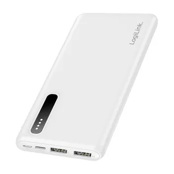 Logilink Φορητό Power Bank, LiPo, 8000 mAh, Λευκό