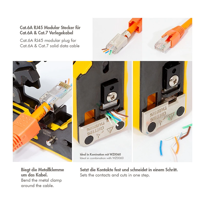 LogiLink αρθρωτό βύσμα RJ45 Cat.6A STP Pass Through, συσκευασία 10 τεμ.